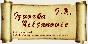 Izvorka Miljanović vizit kartica